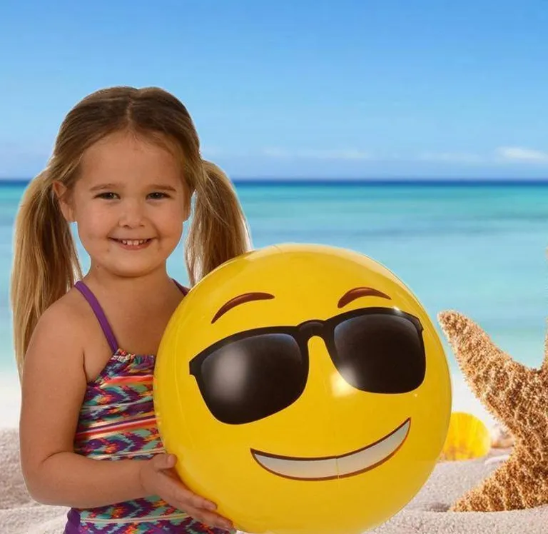 Inflatable smiley ball pvc inflatable beach ball fun expression ball