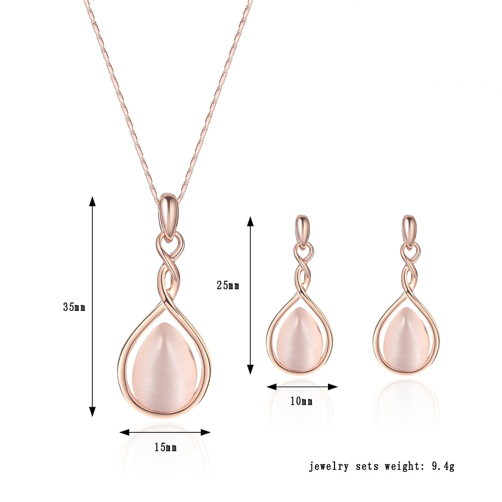 European and American foreign trade popular jewelry diamond gemstone necklace earrings set