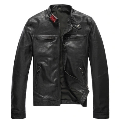 Leather leather jacket men's short leather jacket