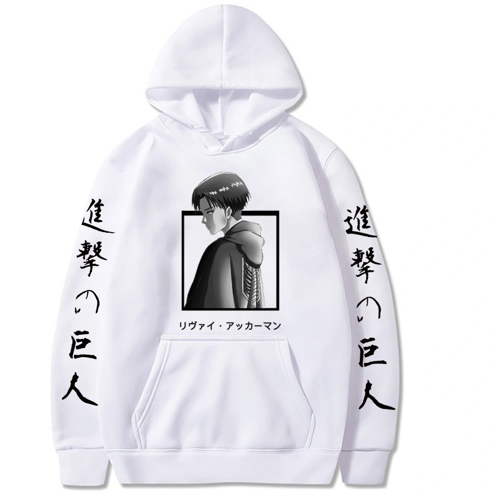 Attacking Giant Print Hooded Casual Loose