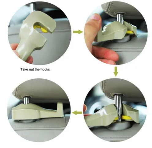 High Quality Multifunction Hidden Car Hook Portable Hanger Purse Bag Organizer Holder Easy Instal Car Accessories