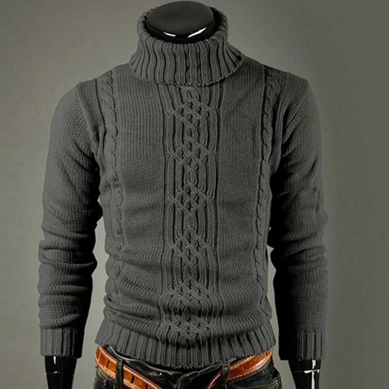 High lapel pullover jacquard sweater