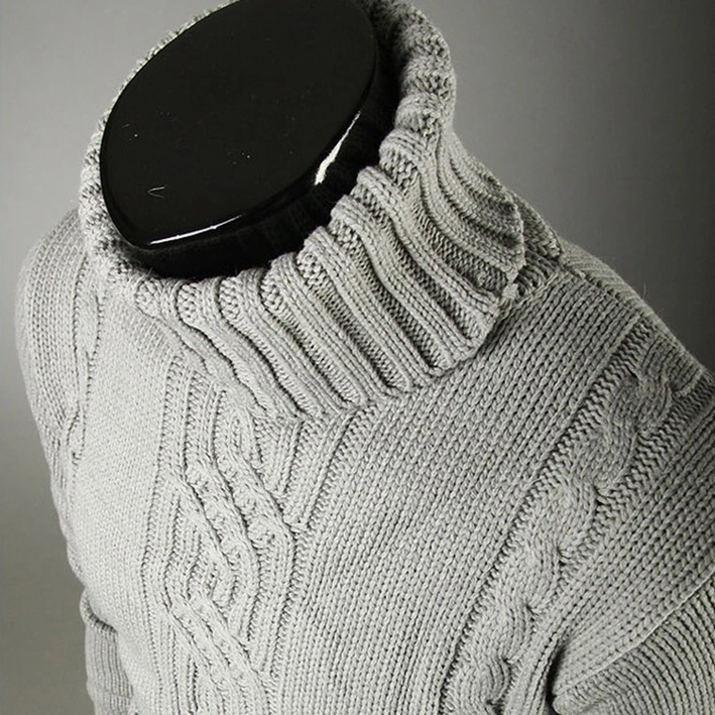 High lapel pullover jacquard sweater