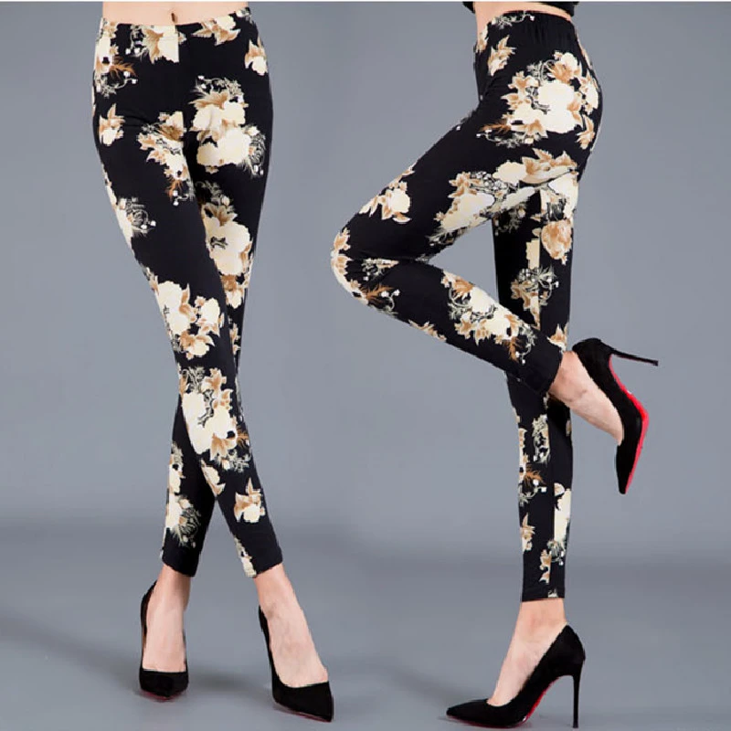 Printed And Plush Leggings For Exterior Wear