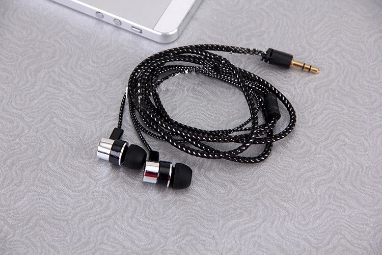 Wholesale fashion MP3/mp4 wiring cloth rope subwoofer headset ear ear wire braided rope