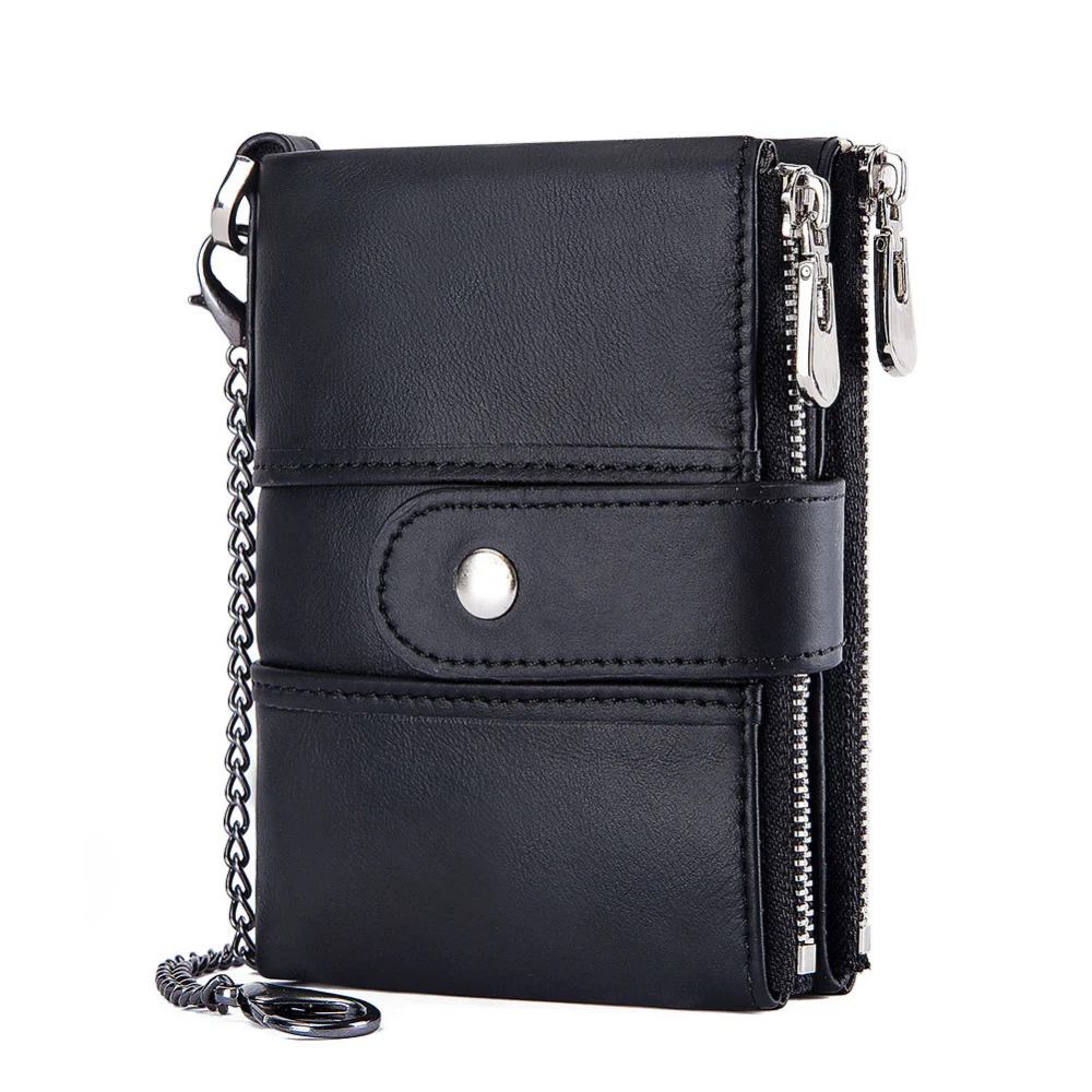 Leather Multifunctional Buckle Zipper Retro Coin Purse