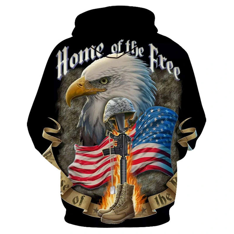 Eagle 3D Printing Hoodie Anime Hooded Loose Sports Sweatshirt