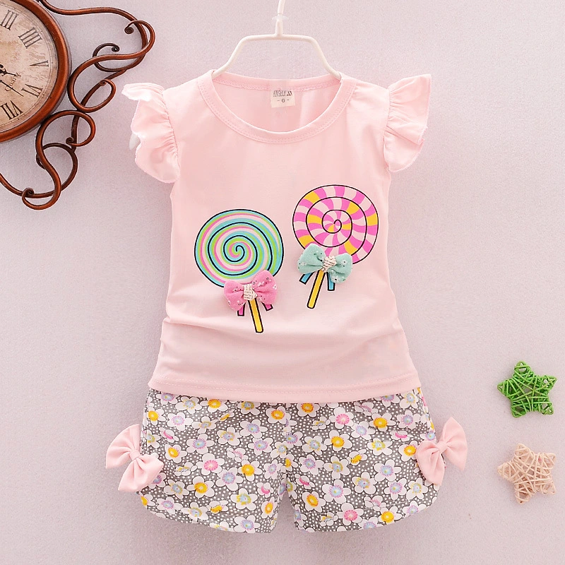 Baby Cartoon Middle And Small Children Lollipop Vest Suit