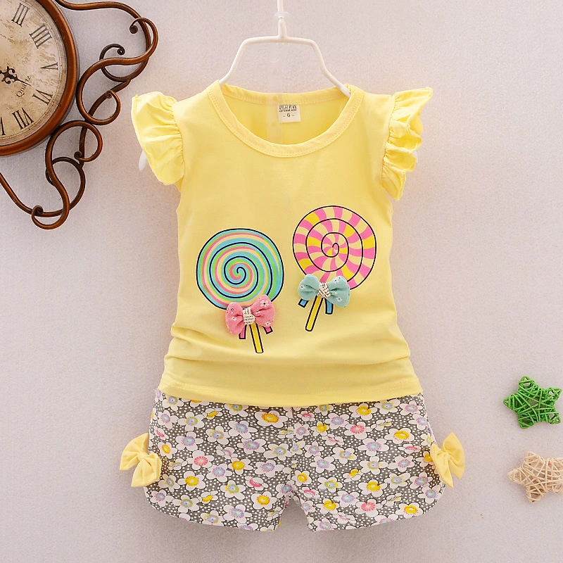 Baby Cartoon Middle And Small Children Lollipop Vest Suit