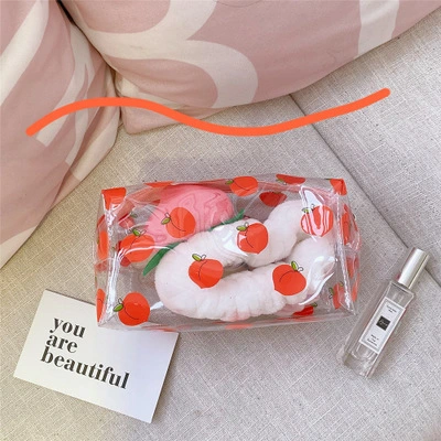 Transparent Waterproof Cosmetic Bag Female Portable Cartoon Large Capacity Storage Bag