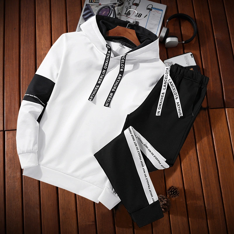 Men's sweater sports suit autumn long-sleeved hooded jacket middle school men's clothing
