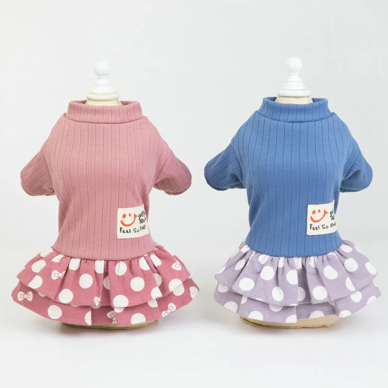 Cute Smiley Polka Dot Pet Dress