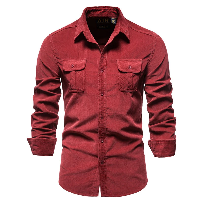 Men's Slim-Fit Cotton Japanese Corduroy Shirt