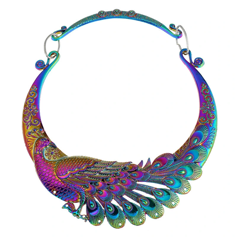 Colorful atmospheric peacock collar