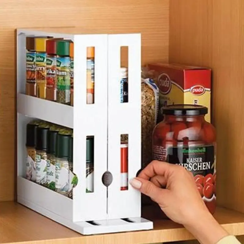 Household Seasoning Bottle Rack Spice Seasoning Storage Box Can Be Pulled Out And Rotated