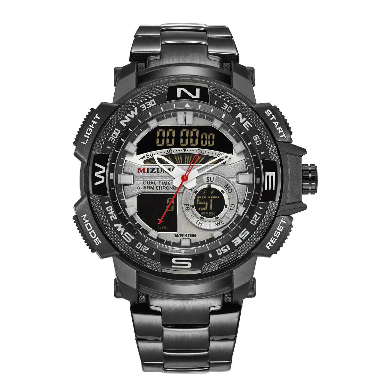 New Men's Watch Waterproof Steel Band Quartz Watch Sports Electronic Watch