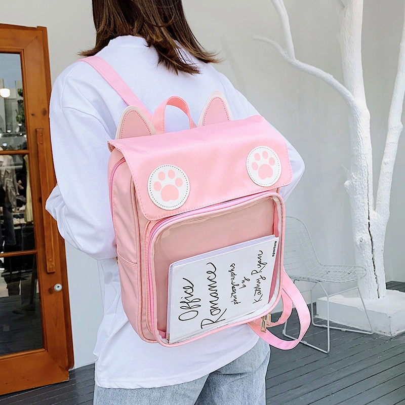 Cute Cat Feet Transparent Women's Backpack