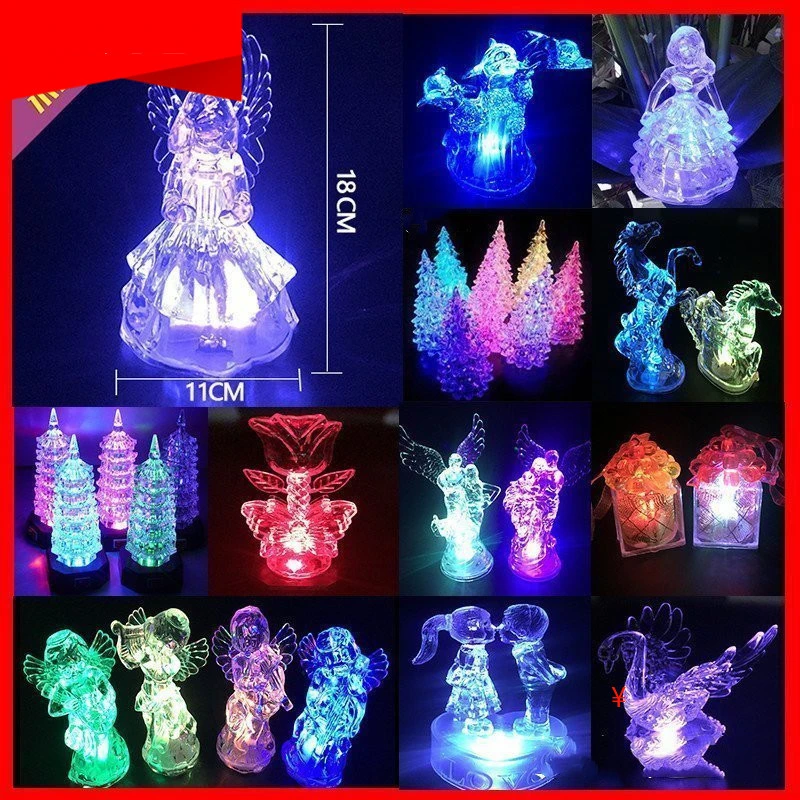 Ring Flashing Crystal Acrylic Colorful Night Light Night Light