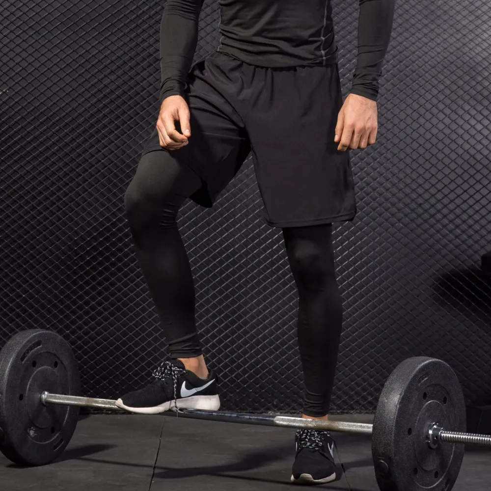 Men's fake two-piece sports pants