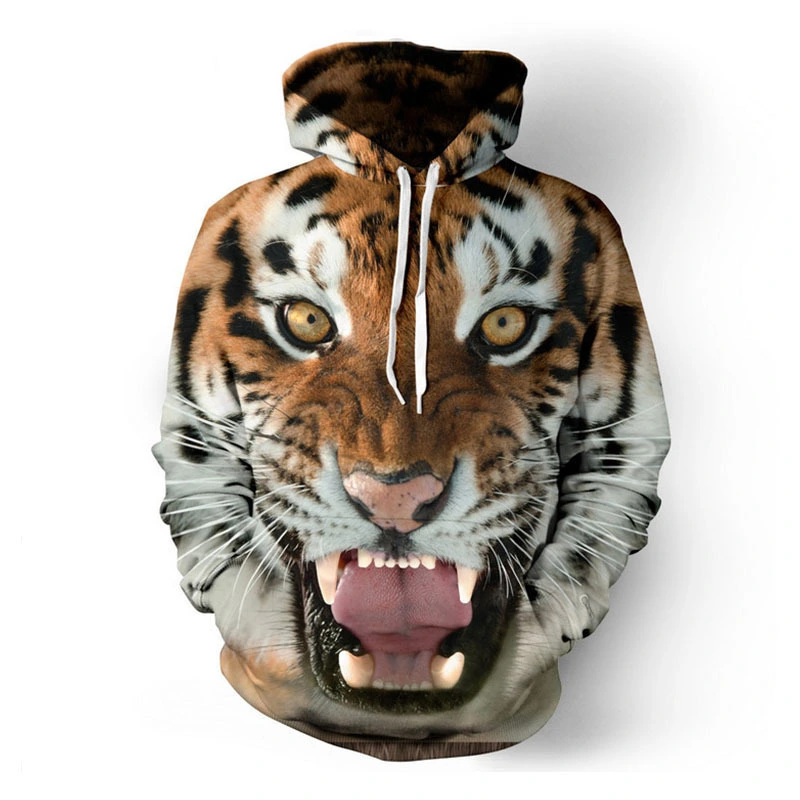 Fashion Tiger 3D Digital Hooded Sweater Baseball Uniform