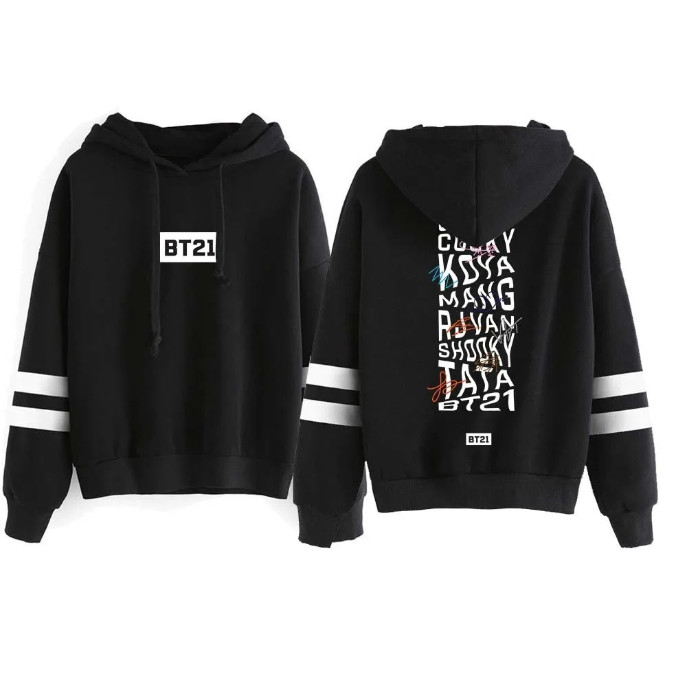 Bulletproof Youth League bt21 surrounding the same paragraph plus velvet hooded sweater men and women cartoon sweater