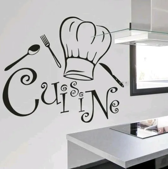 Cuisine generation carved removable personality wall stickers living room kitchen restaurant wallpaper