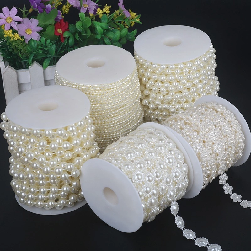 Double-Row Double-Line Pearl Chain With Bead Wedding Dress Chain