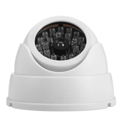 Realistic Dummy Surveillance Security Fisheye Camera with Flashing LED Light