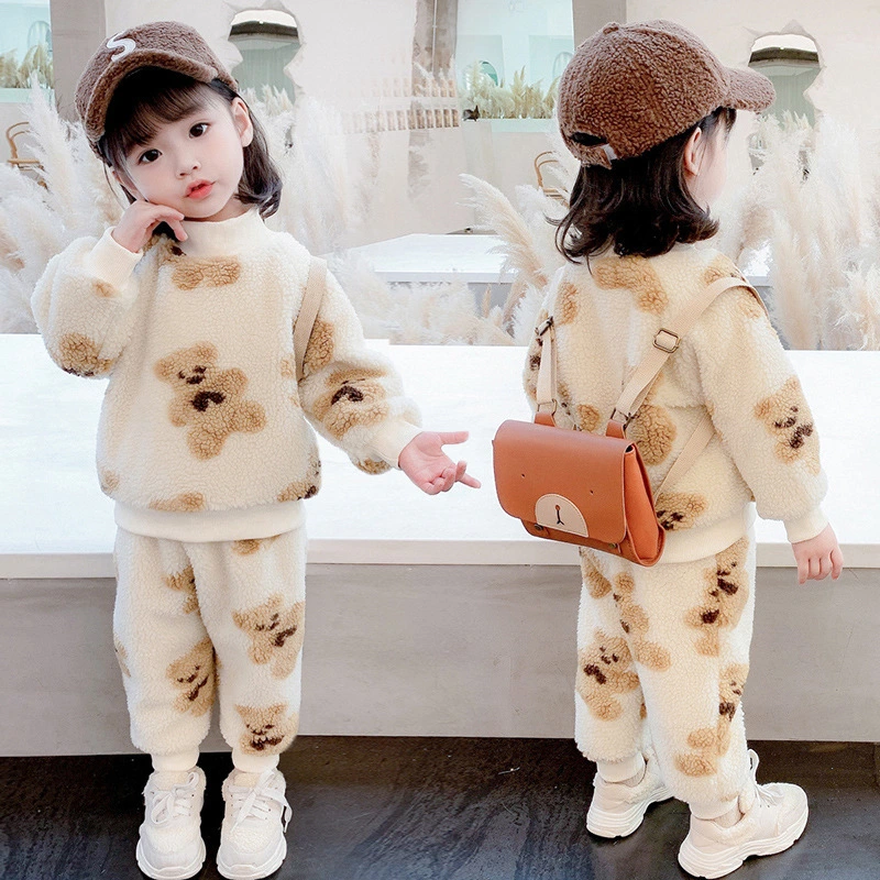 Children's autumn and winter lamb fur cartoon set