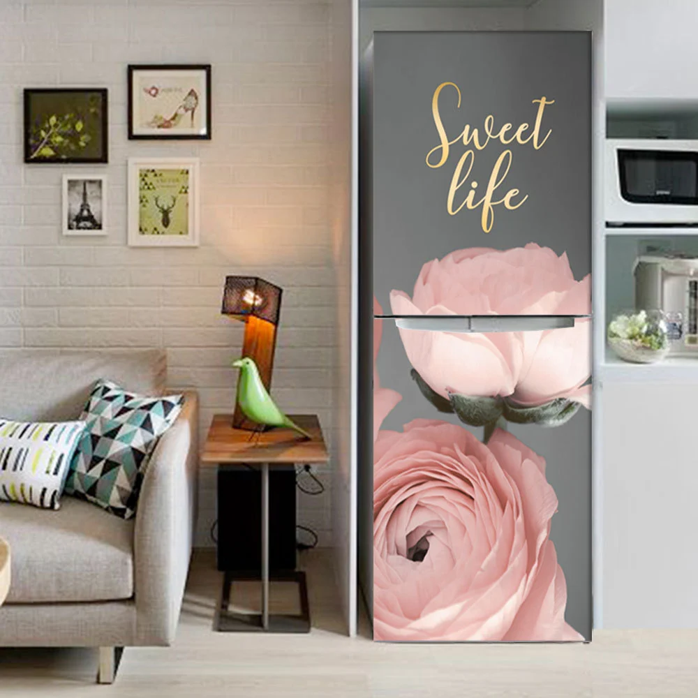 Pink Rose Three-Dimensional Simulation Door Sticker