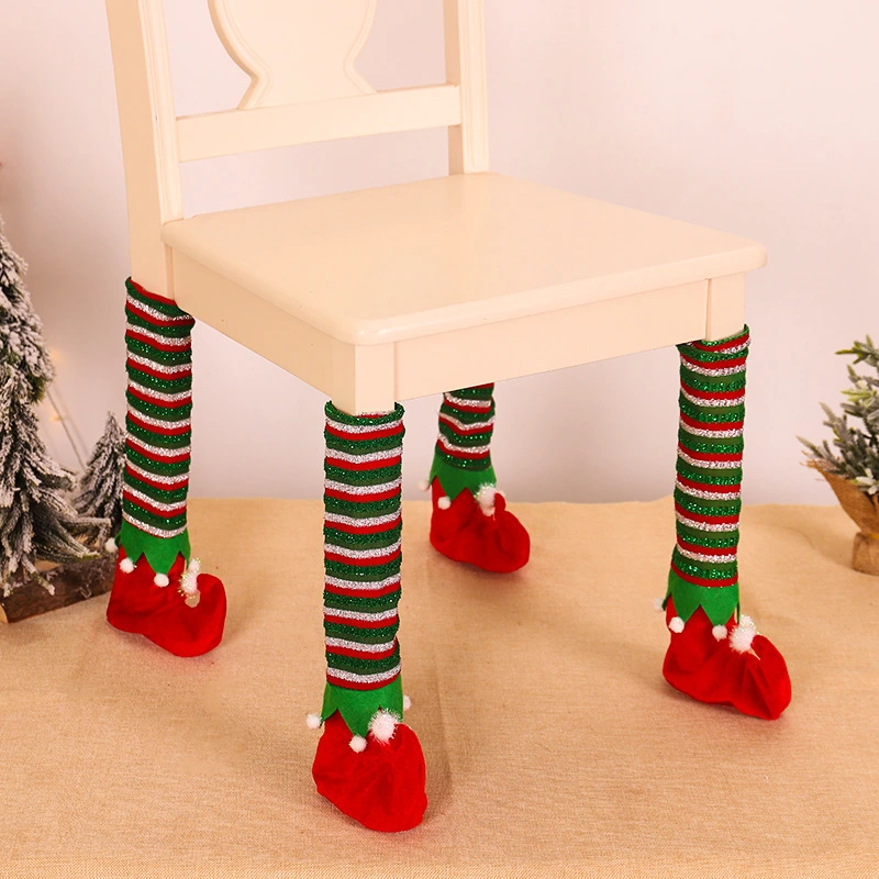 Christmas Decorations Striped Elf Table Legs