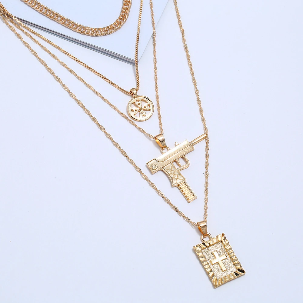 Multi-Element Cross Clavicle Necklace