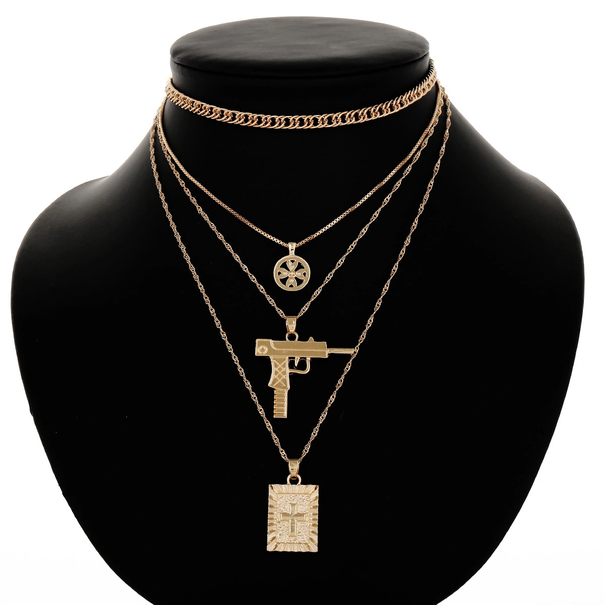 Multi-Element Cross Clavicle Necklace