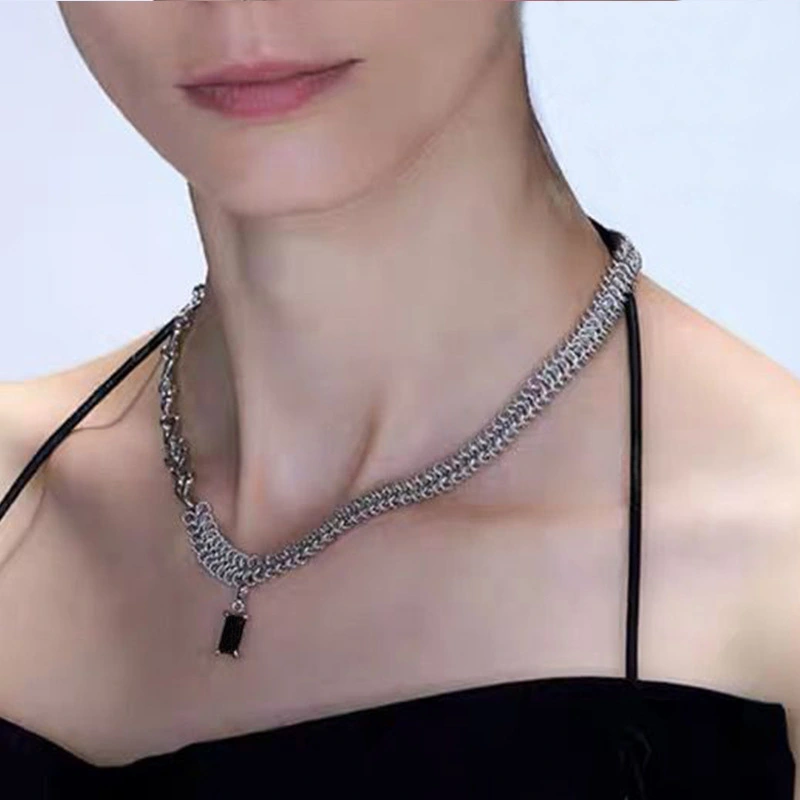 Clavicle Chain Necklace Pendant Detachable Twisting Stitching Necklace