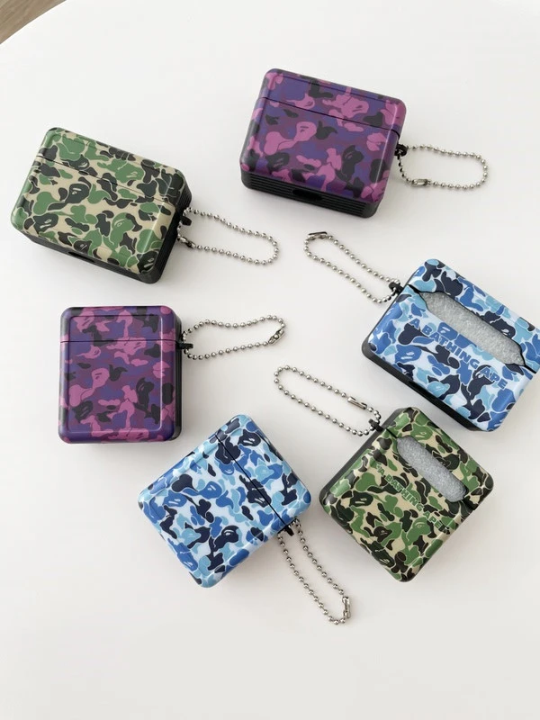 Compatible with Apple, Wireless Bluetooth Headset Case Trendy Brand Camouflage Protective Shell 