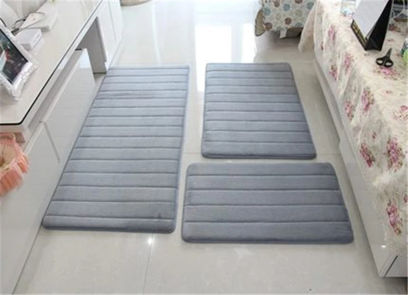 Memory Foam Floor Mat Seat Cushion Bath Mat 3 Piece Set