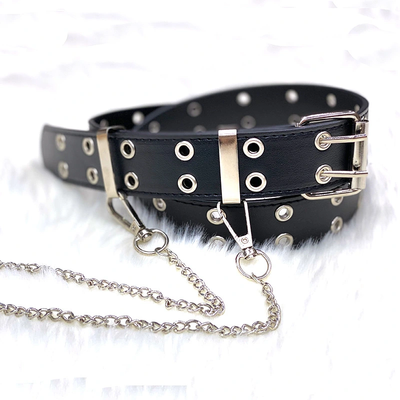 Leisure belt with eyelet button and concave shape