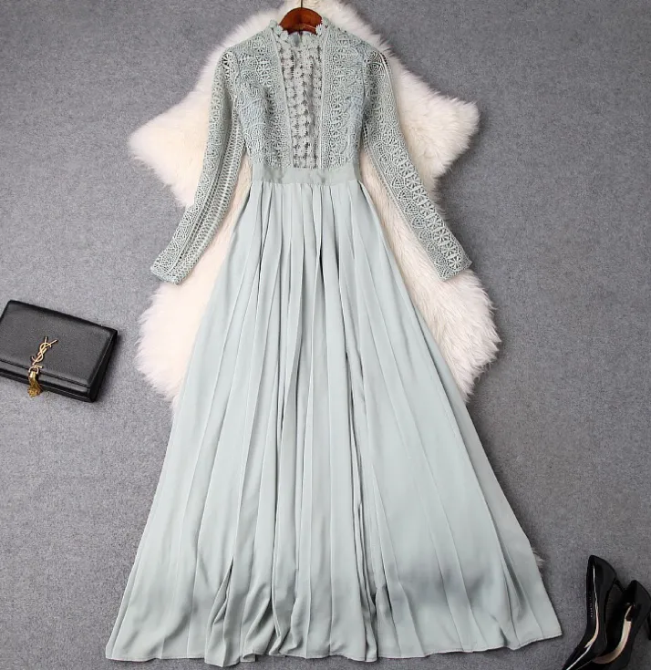 Chiffon pleated gown