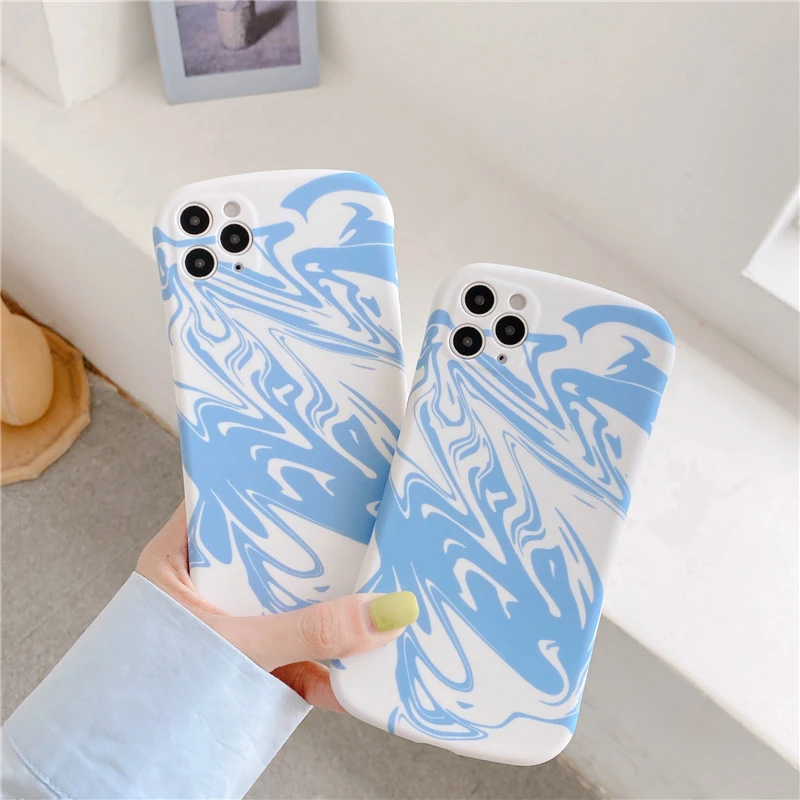 Compatible with Apple, Cold Wind Blue Ink Is Suitable For Iphone Case