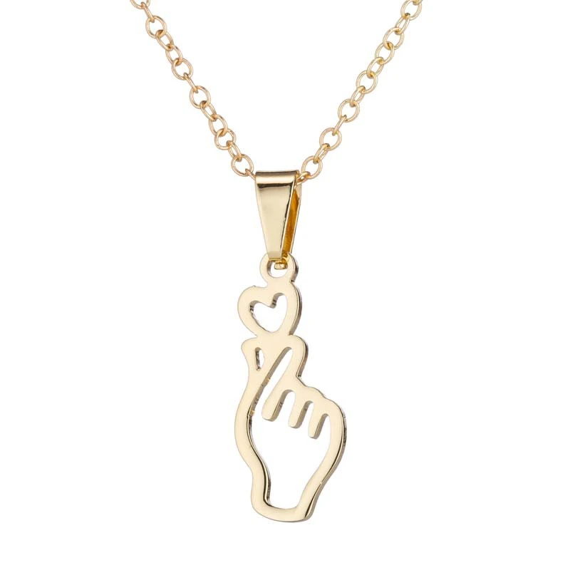 Hand pinched heart ear stud necklace set