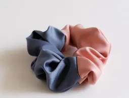 Colorblock satin hair tie