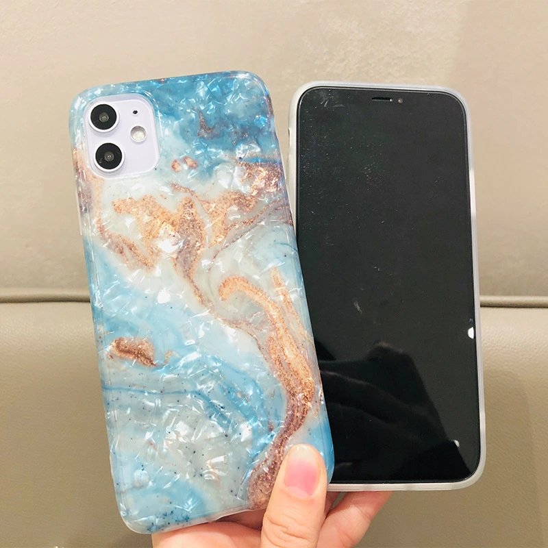 Shell pattern marble phone case