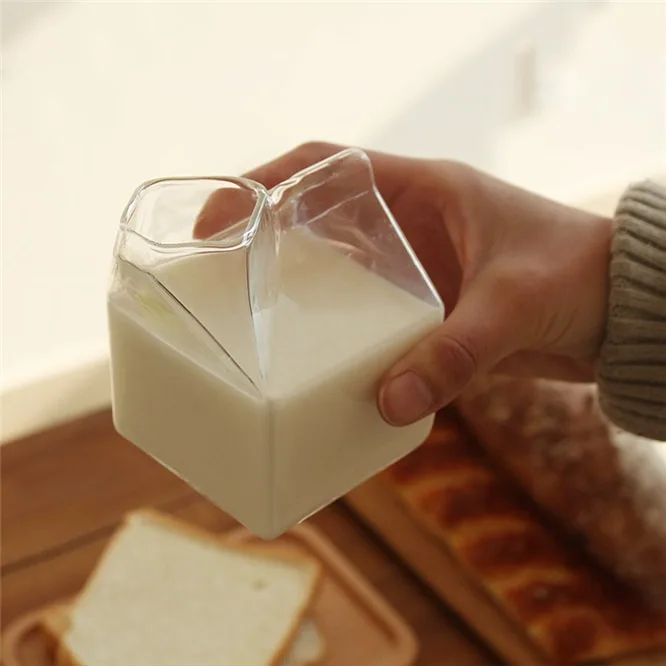 Square heat-resistant glass milk carton