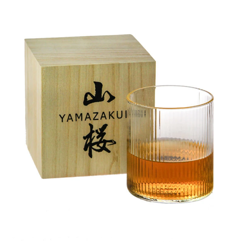 Japanese Hammered Cup Vertical Bark Grain Wine Glass Whiskey Cup