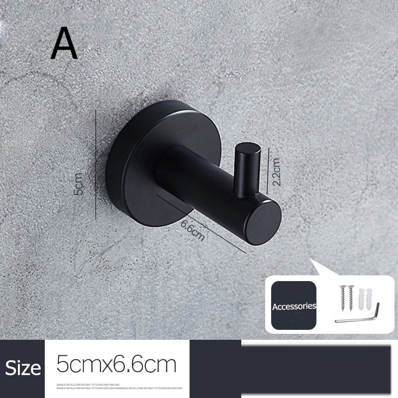 Punch-Free Sticky Hook Coat Hook Black Coat Hook