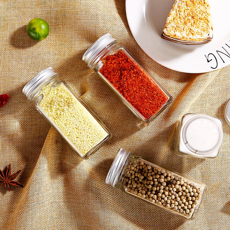 Kitchen square glass jar seasoning box