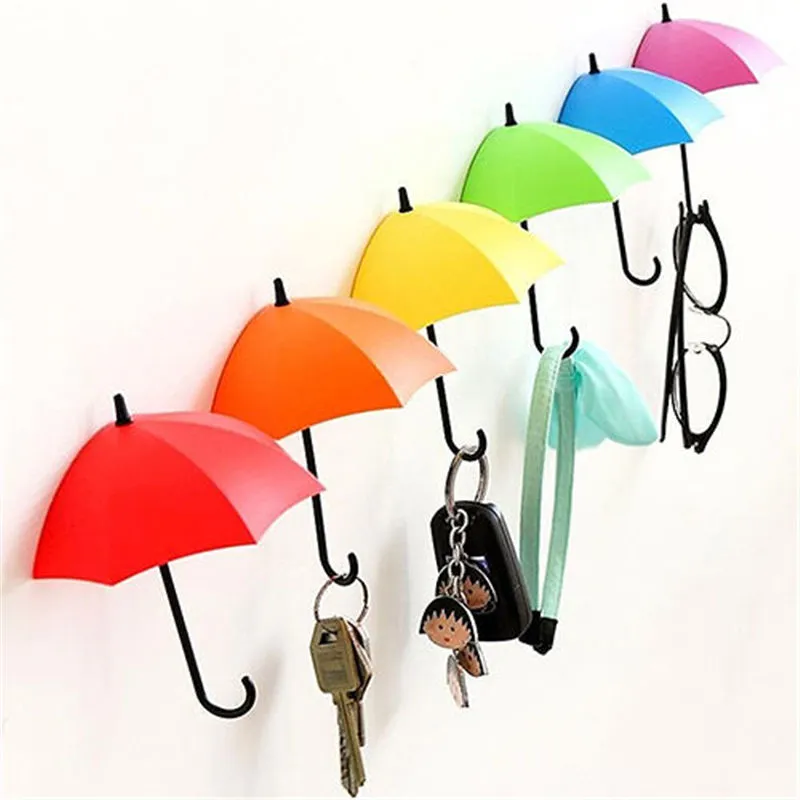 3d stereo wall stickers umbrella hook no trace hook living room background wall self-adhesive painting ornament key hook