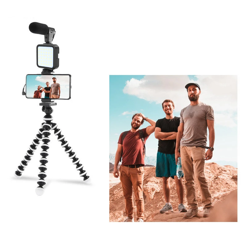 Compatible with Apple, Microphone Tripod With Fill Light