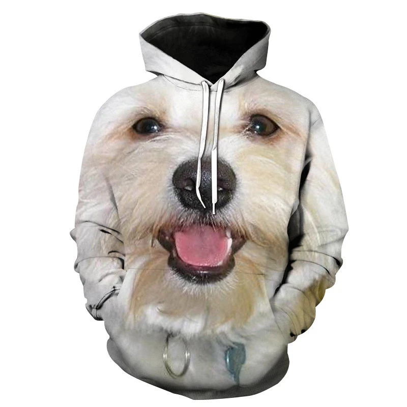 Cute Gentle Dog Men and Women 3D Pullover Hooded Sweater