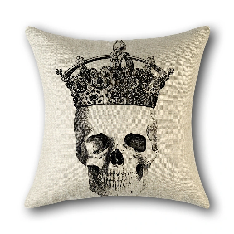 Skull Print Cushion Cotton Cover Sofa Cushion Bed Scandinavian Decorative Pillow Case